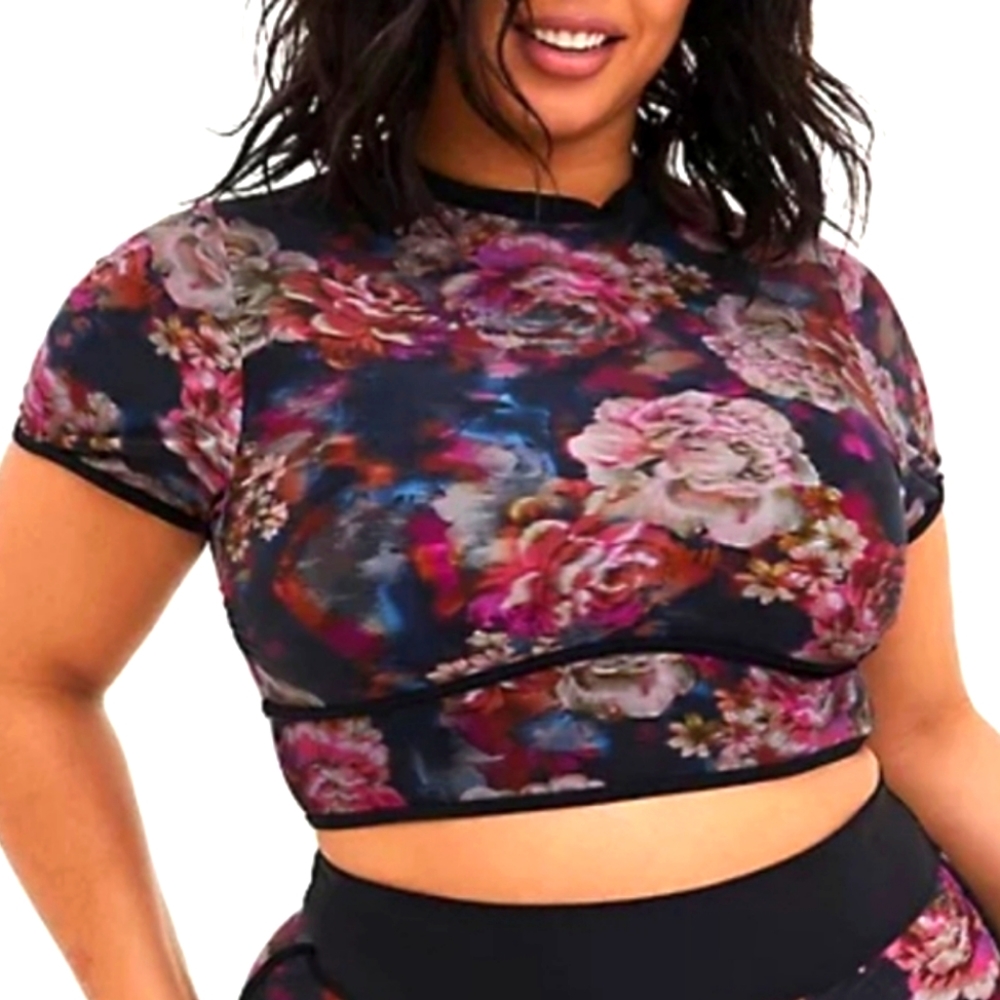 Torrid floral rash guard top
